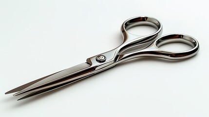 A set of utility scissors with sharp stainless steel blades, front view, against a white backdrop