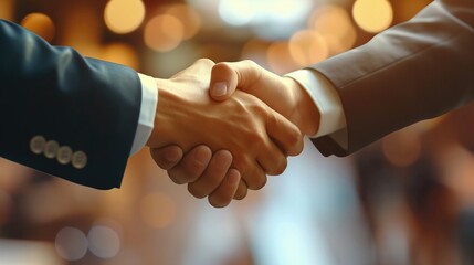 close up.handshake of business people on blurred background - Powered by Adobe