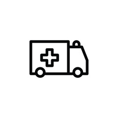 vector icon illustration of an ambulance, representing emergency medical services and swift response to health crises