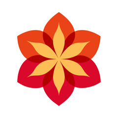 Abstract red Flower Shape