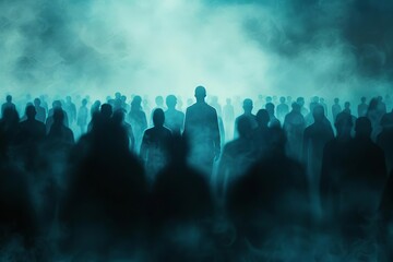 crowd manipulation unmasked dark silhouette controlling the masses conceptual psychology illustration