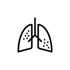 vector icon illustration of infected lungs, promoting awareness of respiratory health issues and diseases