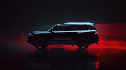 Fototapeta premium Car. 3D Render of the Iconic on a Dark background