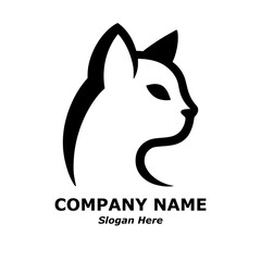 Cat logo. Cat pictorial logotype for business, company, logo, stamp, mascot, label. Elegant minimalist line art cat logo