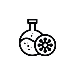 vector icon illustration of bacterial diagnosis, representing the identification and analysis of microbial infections