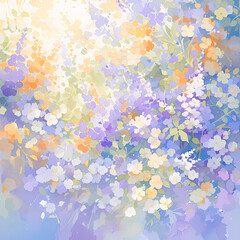 Ethereal Blossoms: A Dreamy Abstract Watercolor Painting of Flowers