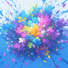 Euphoric Holi Festival Joy - Radiant Color Powder Explosion
