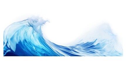 Isolated blue wave of water on white background