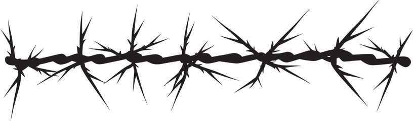 Industrial Barbed Wire Vector Graphics Mechanical Precision