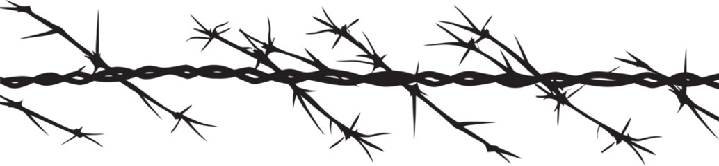 Futuristic Barbed Wire Vector Illustrations Technological Flair