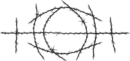Minimalist Barbed Wire Vector Illustrations Clean Simplicity