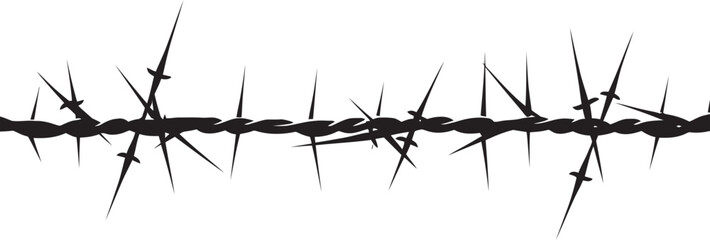 Geometric Barbed Wire Vector Elements Mathematical Precision