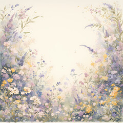 Elegant Wildflower Border - Stylized and Ready to Embrace Your Masterpiece