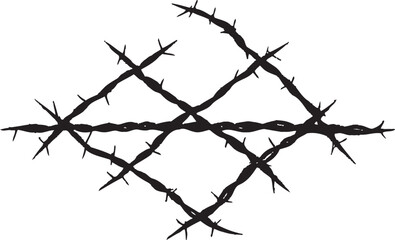 Dynamic Barbed Wire Vector Designs Energetic Motion