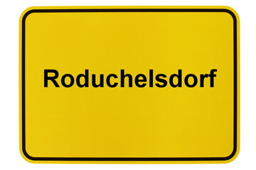 Illustration eines Ortsschildes der Gemeinde Roduchelsdorf in Mecklenburg-Vorpommern