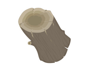 vector design of a piece of wood or tree body that has been cut down or censored using a wood cutting machine