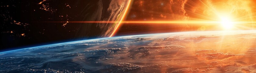 Fototapeta premium Space, Galaxy, Future of planets.