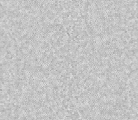 Hexagon grid background. Stacked hexagons mosaic pattern. Grey color tones. Small hexagon shapes. Tileable pattern. Seamless vector illustration.