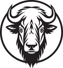 Bison Stamp Logo Design with Retro Feel