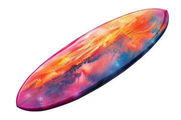 Vibrant Surfboard With Fluid Art Design