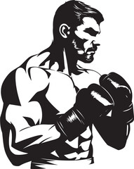 Gloves Off Vector Illustration of Bare Knuckle Boxer