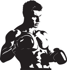 Boxer Elegance Vector Illustration of Stylish Fighter