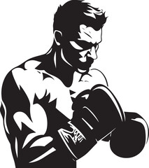 Dynamic Defense Vector Art of Defensive Boxer