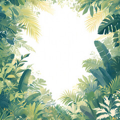 Explore the vibrant greenery of a tropical jungle with this captivating cutout graphic. Perfect for creative projects and marketing materials, it's sure to bring a touch of nature's beauty to your