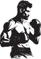 Dynamic Defense Vector Illustration of Defensive Boxer