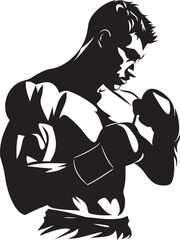 Dynamic Defense Vector Illustration of Defensive Boxer