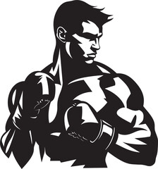 Champion Grasp Vector Art of Dominant Boxer