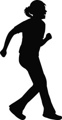 a girl jumping body silhouette vector