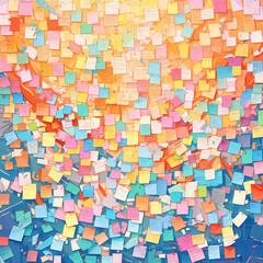 Vibrant and Creative Sticky Note Arrangement for Inspirational Workspaces