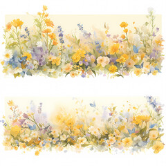 Lush Watercolor Flower Borders - Perfect for DIY Projects and Decorative Arts