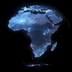 Explore Africa's Thriving Cyberspace with This Innovative Network Map Illustration - obrazy, fototapety, plakaty
