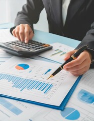 Professional Analysing Graphs and Charts - Financial Accountant studying Numbers - Business Audit - Finance Managers making up Balance - Analyst working at a Desk - Data Strategy - Stockbroker