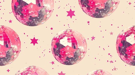 Pink Disco Ball Fantasy Pattern