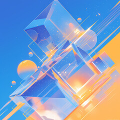Ethereal Digital Illustration: Explore the Realm of Neon Geometries