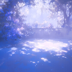 Vibrant and Serene Ethereal Blue Forest with Dreamy Atmosphere Perfect for Nature-Inspired Design Projects
