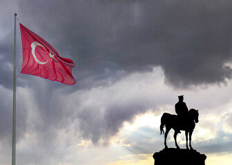 30th august victory day of Turkey or 30 agustos zafer bayrami background and Turkish flag