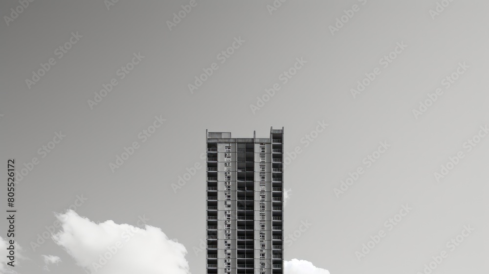 Wall mural the modern architectural building or skyscraper with monochrome filter. low angle view of tower cent