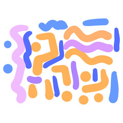 Fun colorful line doodle pattern. Creative minimalist style art background 