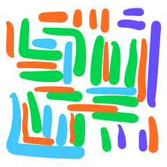 Fun colorful line doodle pattern. Creative minimalist style art background 