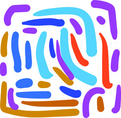 Fun colorful line doodle pattern. Creative minimalist style art background 