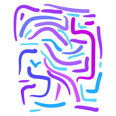 Fun colorful line doodle pattern. Creative minimalist style art background 