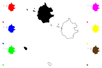 Free municipal consortium of Trapani (Italy, Italian Republic, Sicily region) map vector illustration, scribble sketch Province of Trapani map