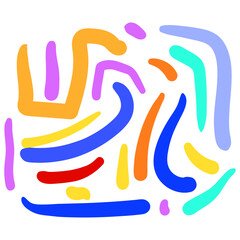 Fun colorful line doodle pattern. Creative minimalist style art background 
