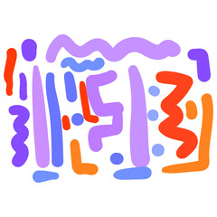 Fun colorful line doodle pattern. Creative minimalist style art background 