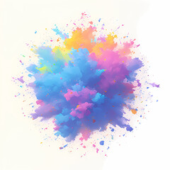 Vibrant Festival of Colors with Bright Powder Splashes in Motion