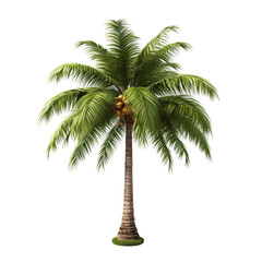 coconut palm in 3d rendering isolated on white background